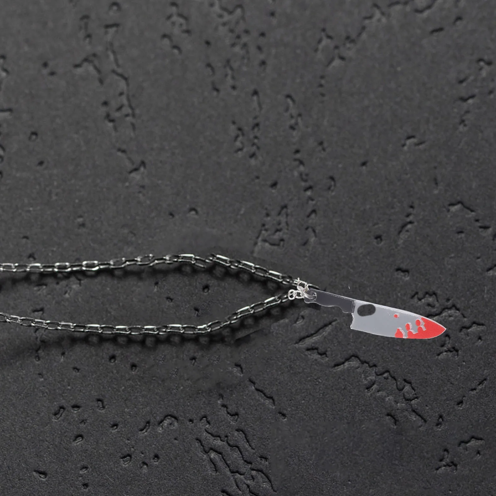 

Halloween Bloody Cutter Necklace Men'S Alloy Gothic Punk Jewelry Pendant Chain For Daily Wear Party Gift Neck Accessory