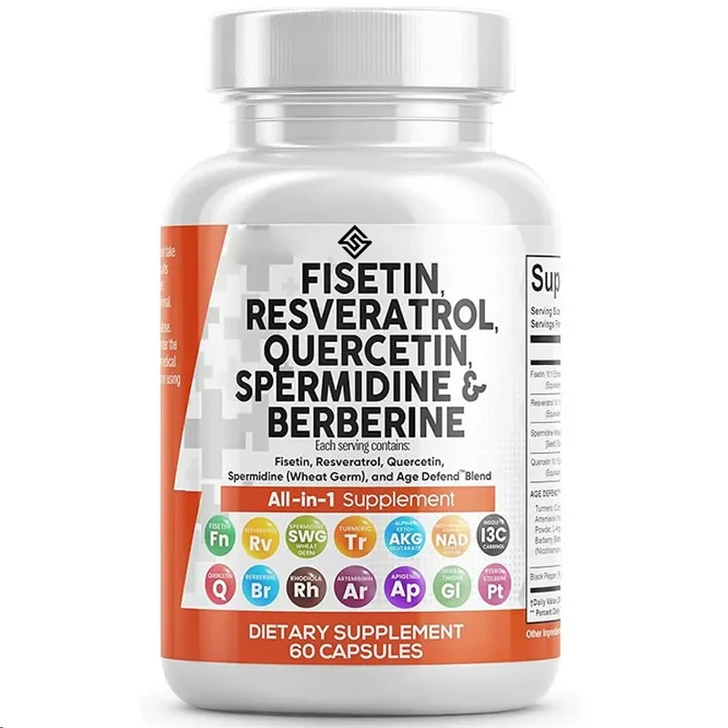 Fisetin Quercetin Resveratrol With Arginine Wheat Embryo Extract -supplement, Contains Aspartic Acid, Collagen, Rhodiola, Apicin