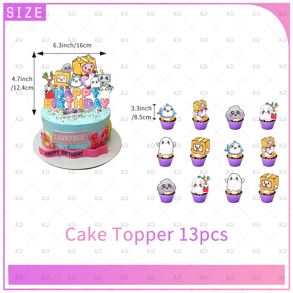 Cute Lankying Boxes Theme Birthday Party Decoration Set