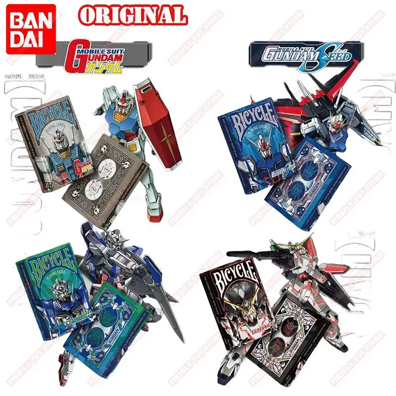 

Original GUNDAM Animation Game Peripheral Toys Playing Card RX-78 UNICORN EXIA UC Anime Action Model Figures Colletion