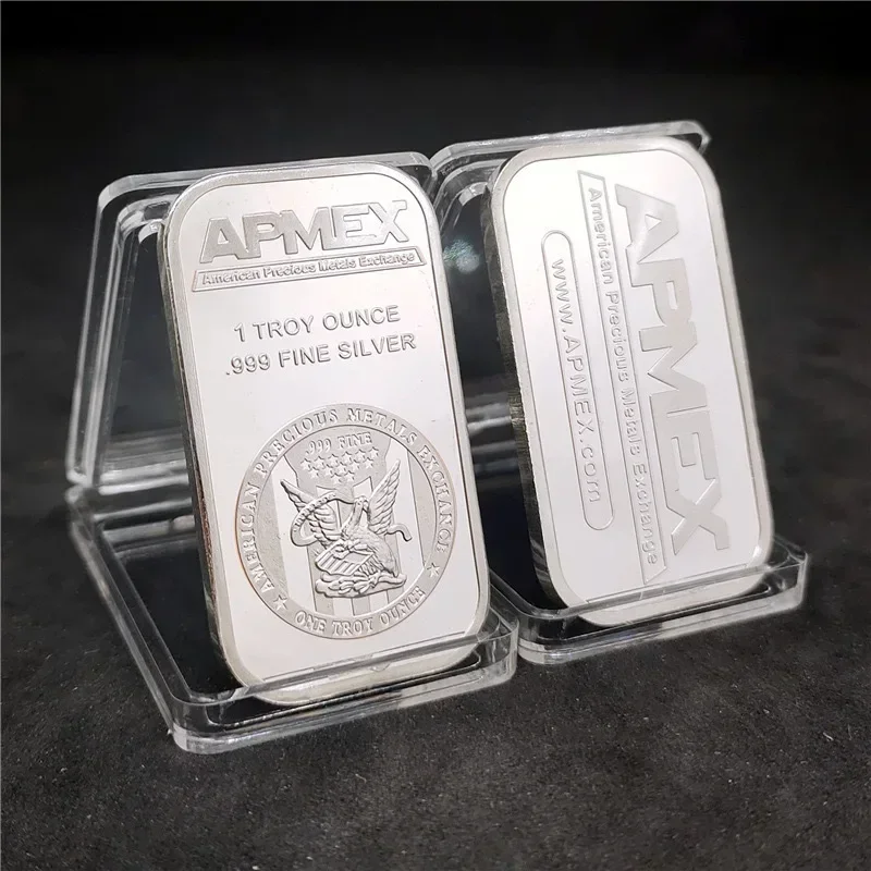 Apmex One Troy Ounce Bar Plata 999 Plata fina Lingotes de oro Barra de oro chapada en plata para los mejores regalos de colección
