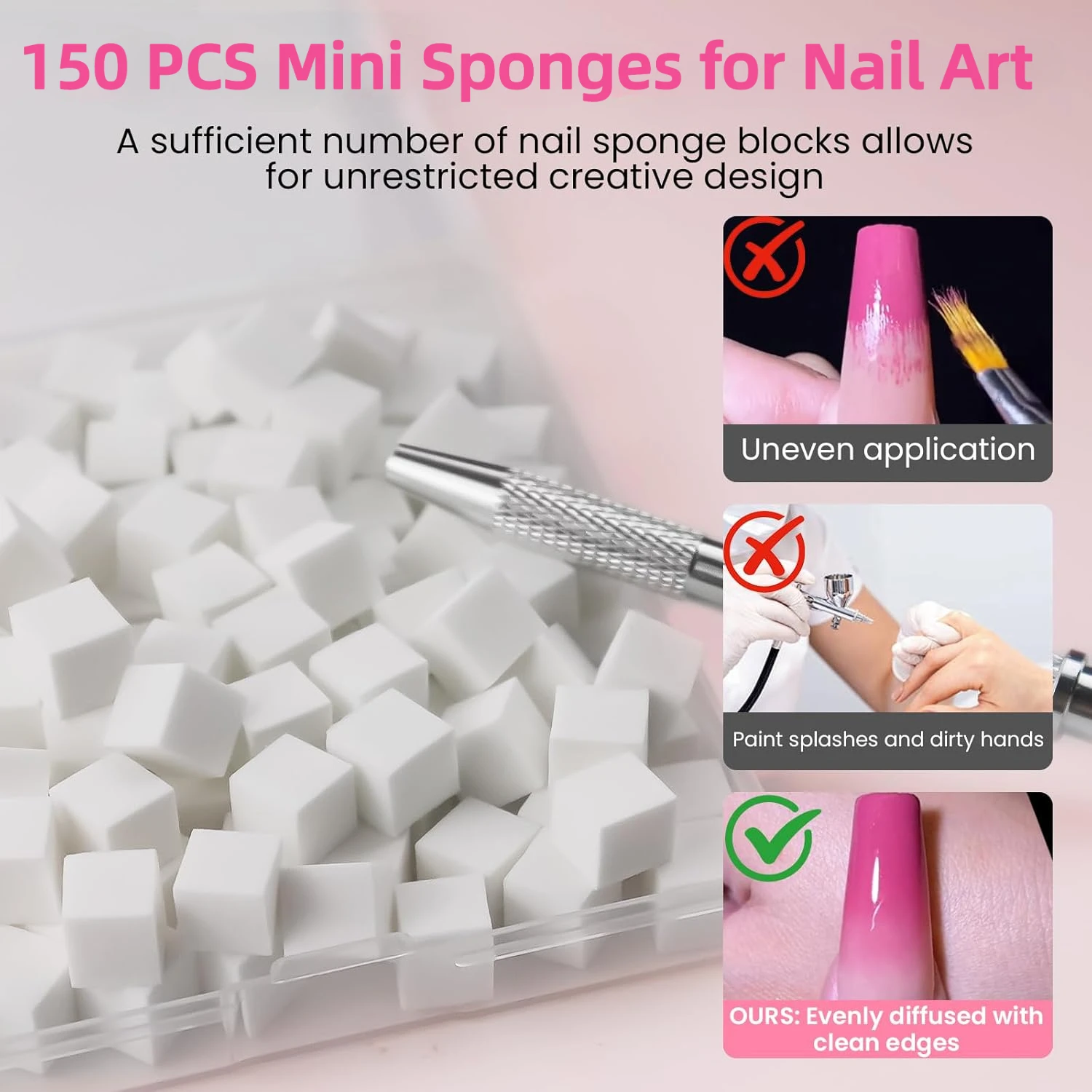 150PCS Ombre Nail Art Sponge S - Nail Art Chrome review and price