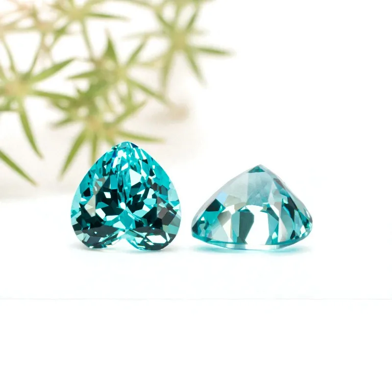 مختبر نمت الياقوت Paraiba القلب قطع سحر Diy مواد صنع المجوهرات المتقدمة تحديد شهادة AGL #2