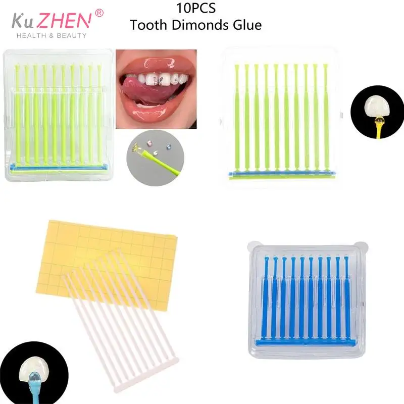 10pcs Disposable Dental Adhesive Tip Applicator For Tooth Crown Porcelain Veneer Health Care Dental Sticks Brush Dental Material