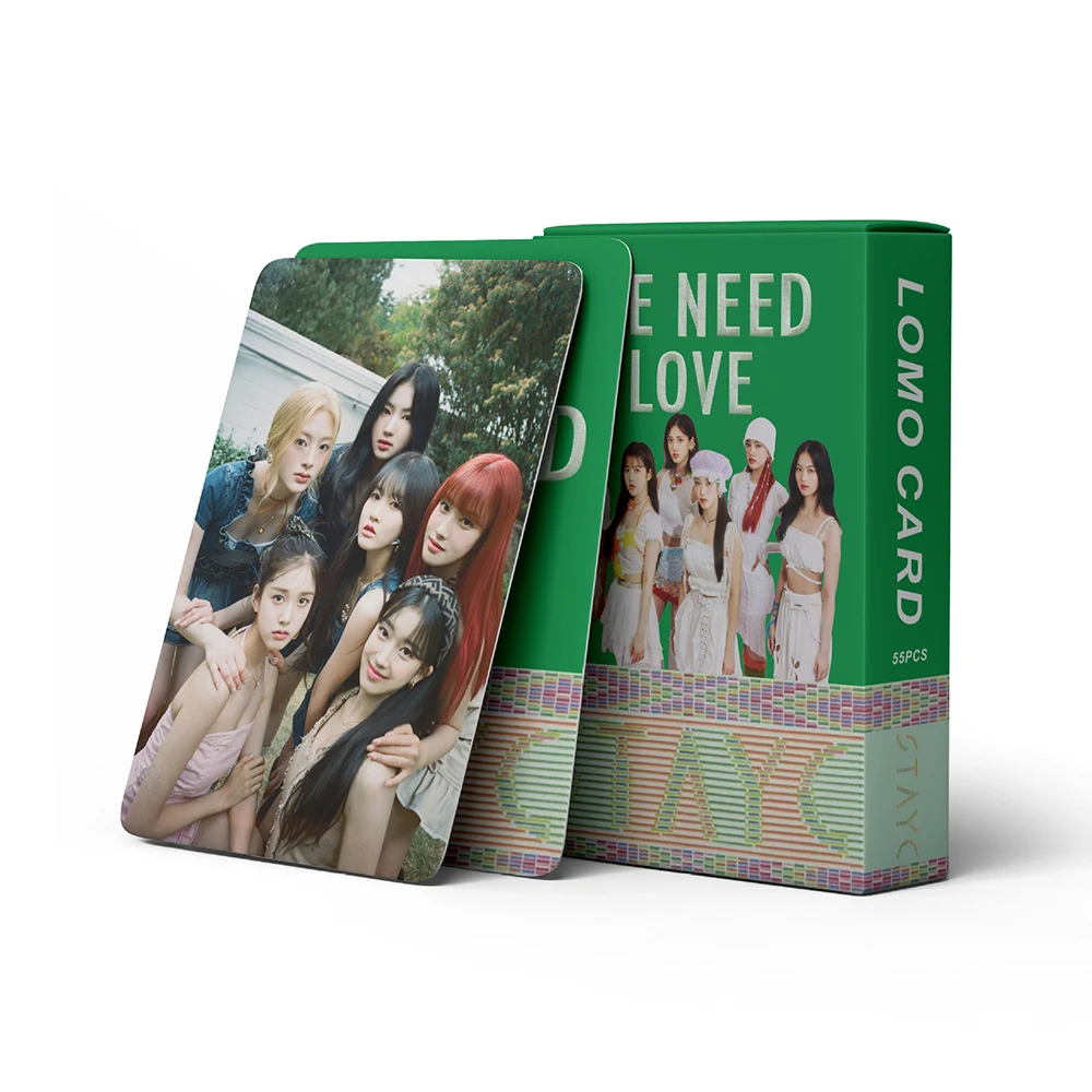 55pcs/set Kpop Stayc WE HEED LOVE YOUNG-LUV.COM Album Photocards Photo Lomo Cards SEEUN Stayc Postcards for Fans Collection Gift