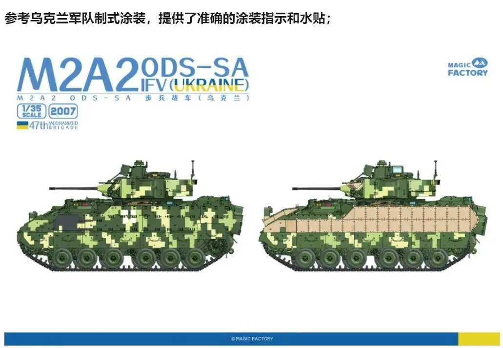 魔法の工場2007、1 35スケールのウゴッドm2a2 ODS-SA ifv、47thのコンパクト化されたバッテリー