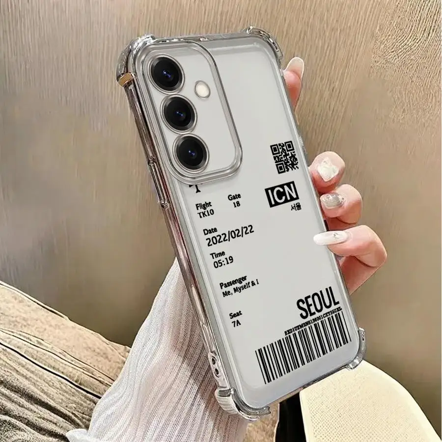 حافظة لهاتف سامسونج جالاكسي A17 A21s A16 A24 A35 A36 A52 A25 A26 A15 A13 A33 غطاء شفاف