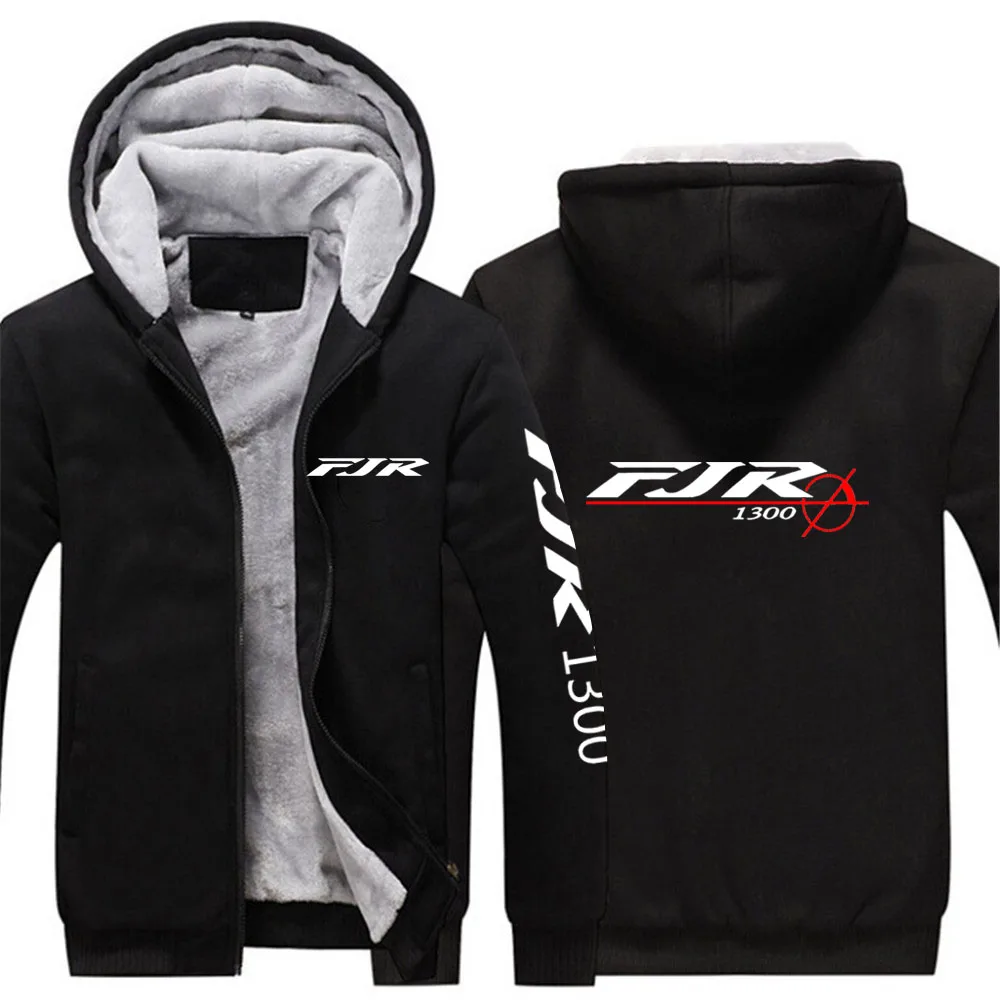 2024 FJR 1300 Motorcycle Men Winter Thick Warm Zipper Sweatshirts Casual Hoodies Daily Coat Sportwear Streetwear Hoodies Tops