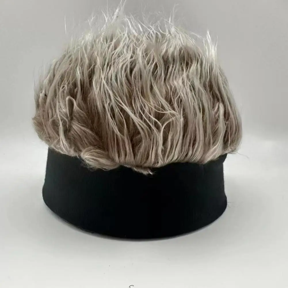 Peluca de Cosplay para hombres y mujeres, gorro de béisbol transpirable, gorro de punto, tupé, Rock, Punk, sombreros de cabello falso de calle