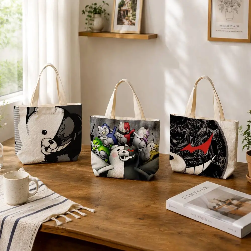 Danganronpa M-Monokuma Large Capacity Cotton Polyester Zipper Tote Shoulder Bag