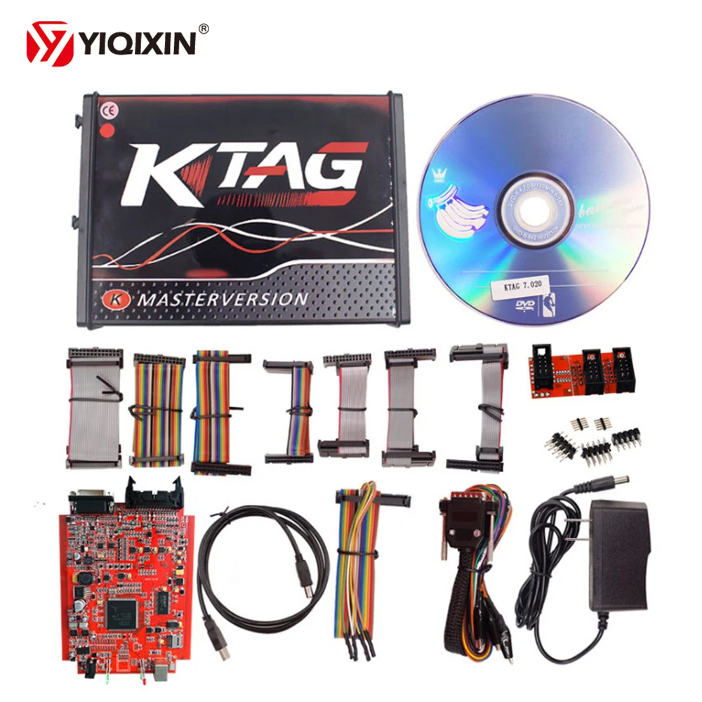 Latest V2.23 KTAG ECU Programming Tool Firmware V7.020 KTAG Master Version Red PCB Circuit Board With Unlimited Token