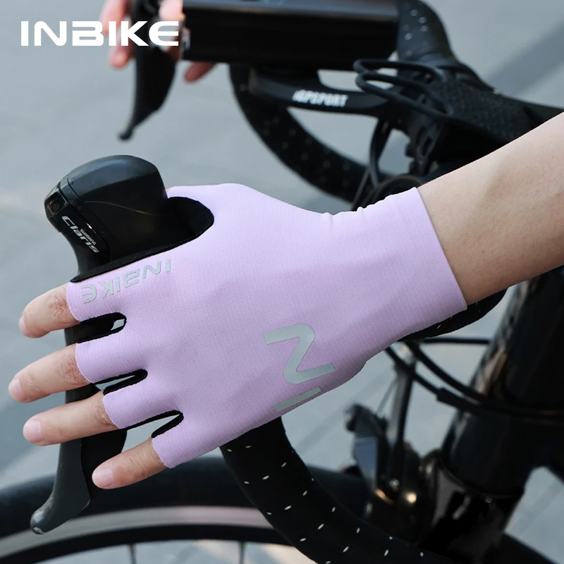 INBIKE Fahrradhandschuhe für Herren und Damen mit Rutschfester Stoßdämpfender Polsterung Sommer-Radhandschuhe Leichte Atmungsaktive Fahrradhandschuhe