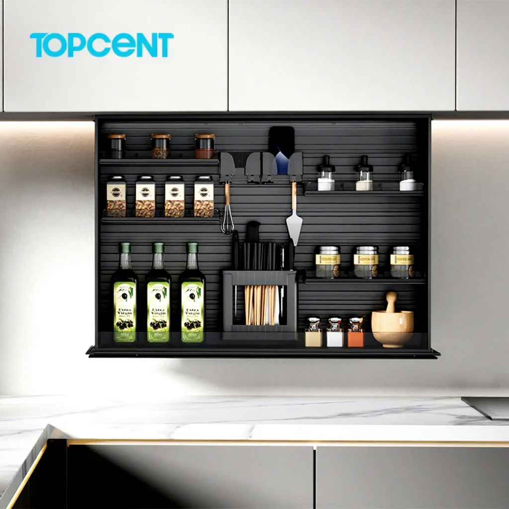 

Topcent Smart Lifting System Aluminum Alloy Modular Hanging Storage Kitchen Cabinet Electric Lifting Units