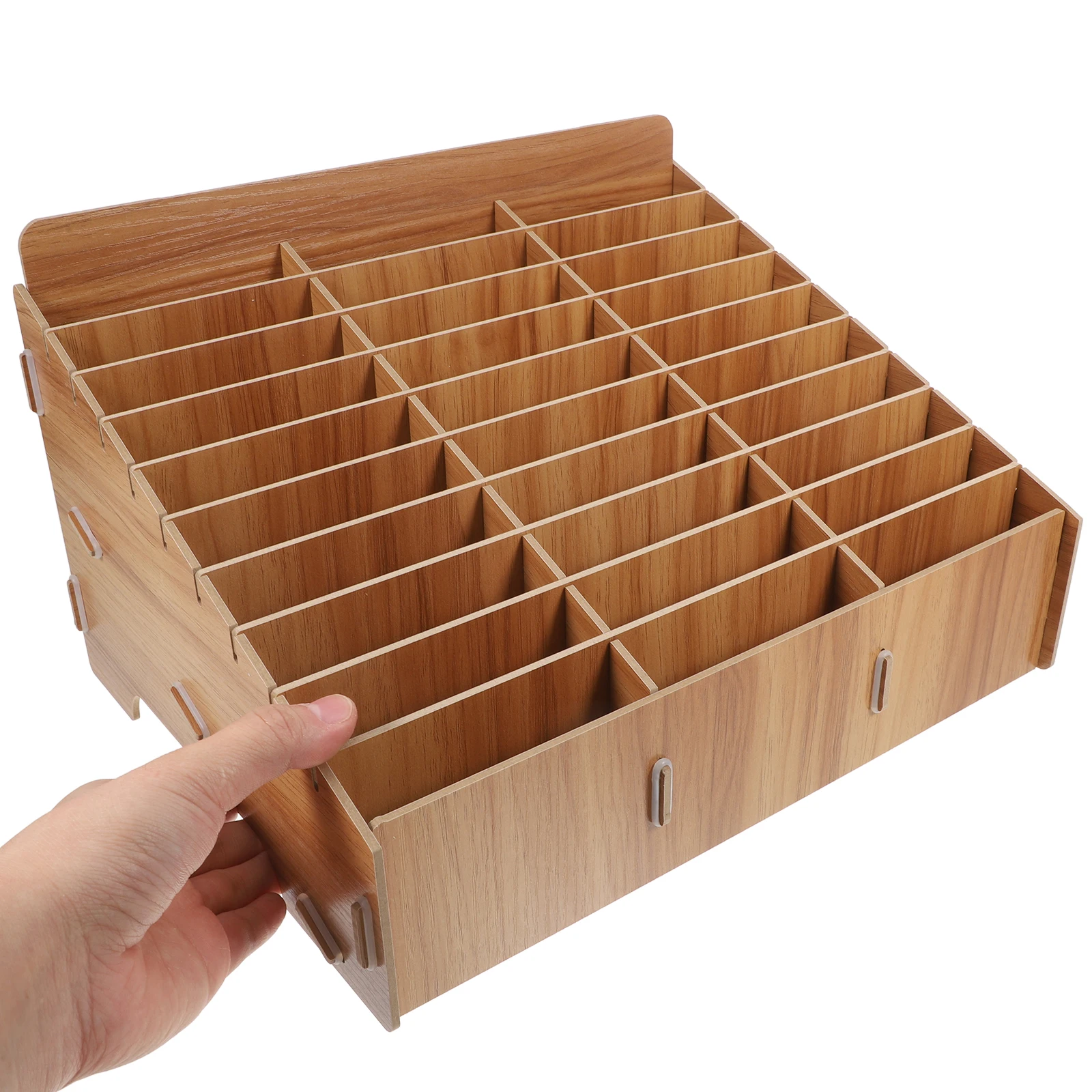 30 Grid Phone Storage Box Wooden Cell Phone Rack for Classroom Meeting Room Organizer Boxes Smooth No Burrs Comfortable