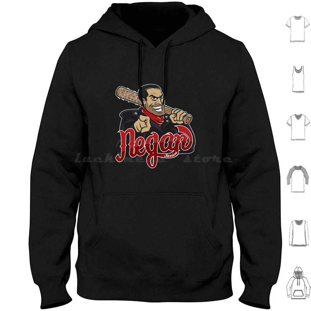 Negan Baseball Club Sudadera con capucha de algodón de manga larga Negan Lucille Negan Bat Negan Béisbol Diseño de béisbol Negan Béisbol