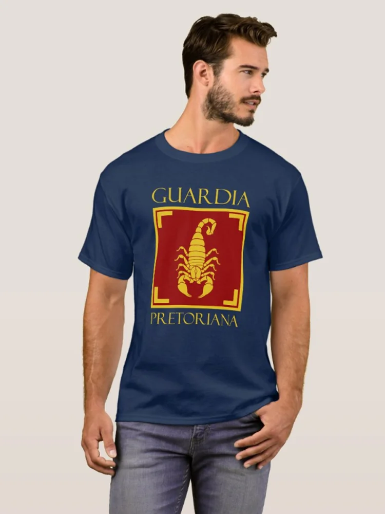 Roman Legion SPQR Praetorian Guard Scorpion Symbol T-Shirt 100% Cotton O-Neck Summer Short Sleeve Casual Mens T-shirt Size S-3XL