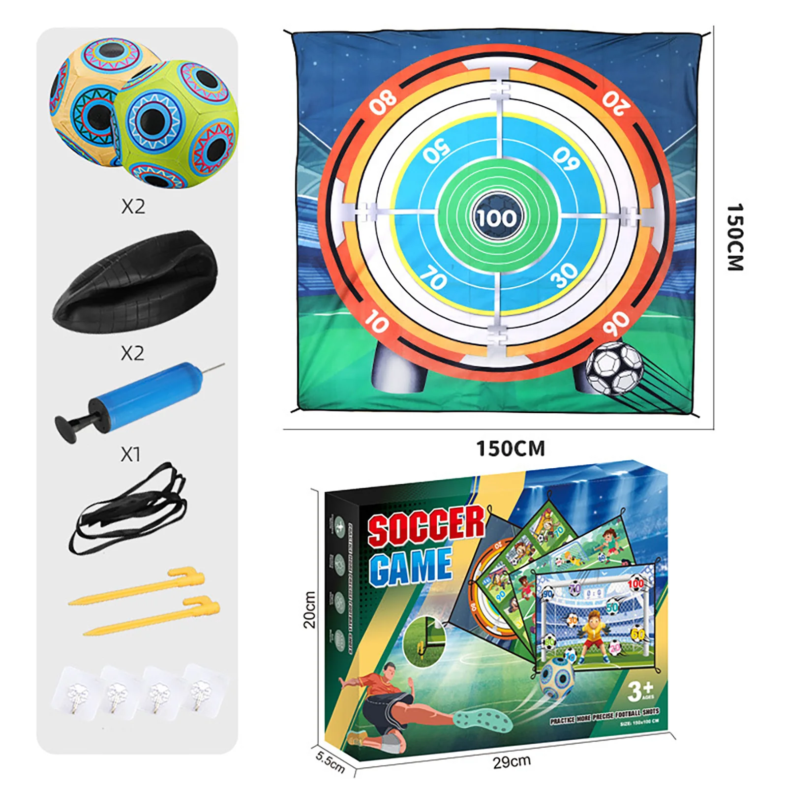 Soccer Game Set Outdoor Indoor Football Sports Training Boy Soccer Toys Soccer Game Mat with Two Sticky Balls Children Gift