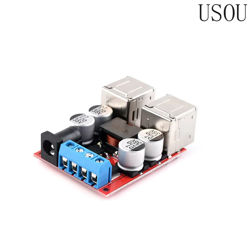 8V-35V to 5V 8A Step-Down Module, 4-Port USB, Car Charger Module