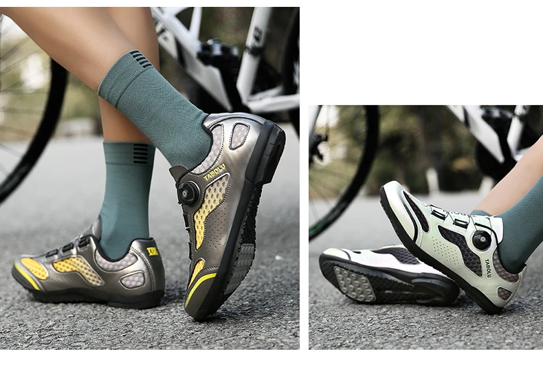 Unisex-Fahrradschuhe für Rennräder, atmungsaktiv, rutschfest, verschleißfest, Pedalschuhe für den Außenbereich, Wettkampf-Fahrradschuhe – Detail 25
