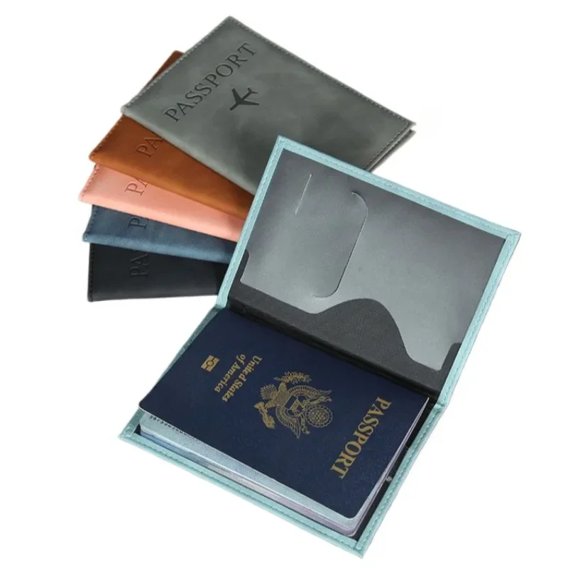 1pc PU Leather Passport Holder Protective Case for International Travel Passport Cover Case Protector Sleeve Passport Organizer