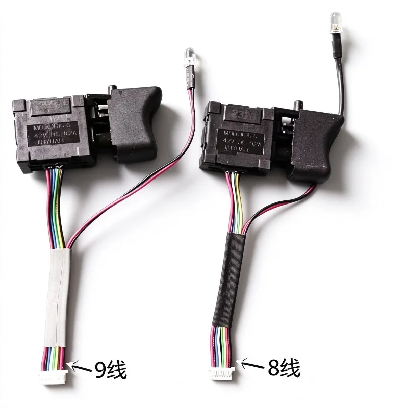 for 2106 6802 Universal 8-wire 9-wire speed control switch with light Brushless electric wrench Electric drill tool accessories