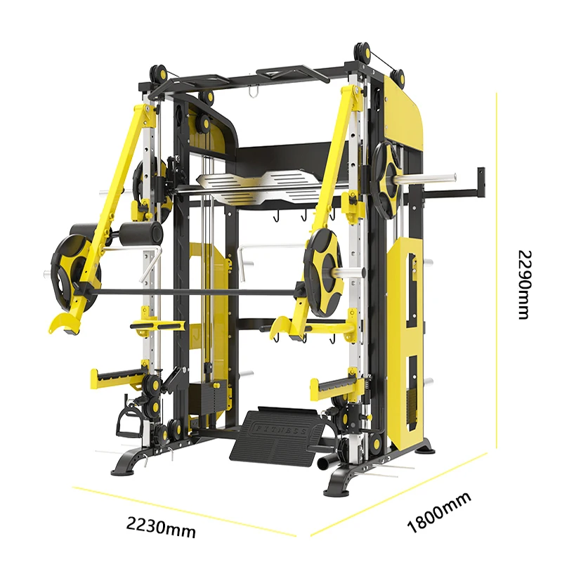 Bumblebee-Multifunctional Squat Weight Lift Bed, Sit-Up Plate, Smith Machine, Fitness Stand Gym, Commercial