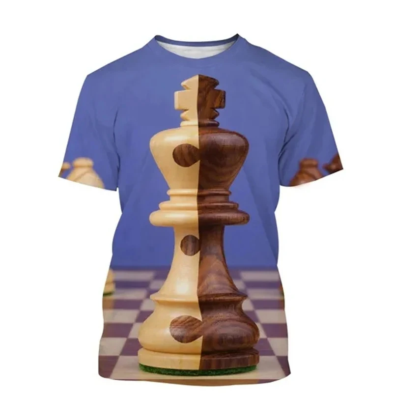 Chess Graphic T-shirt 3D Printing Design Fashion O-neck Short Sleeve Multiple Styles Tee Shirts Breathable Soft 2024 Summer Tops