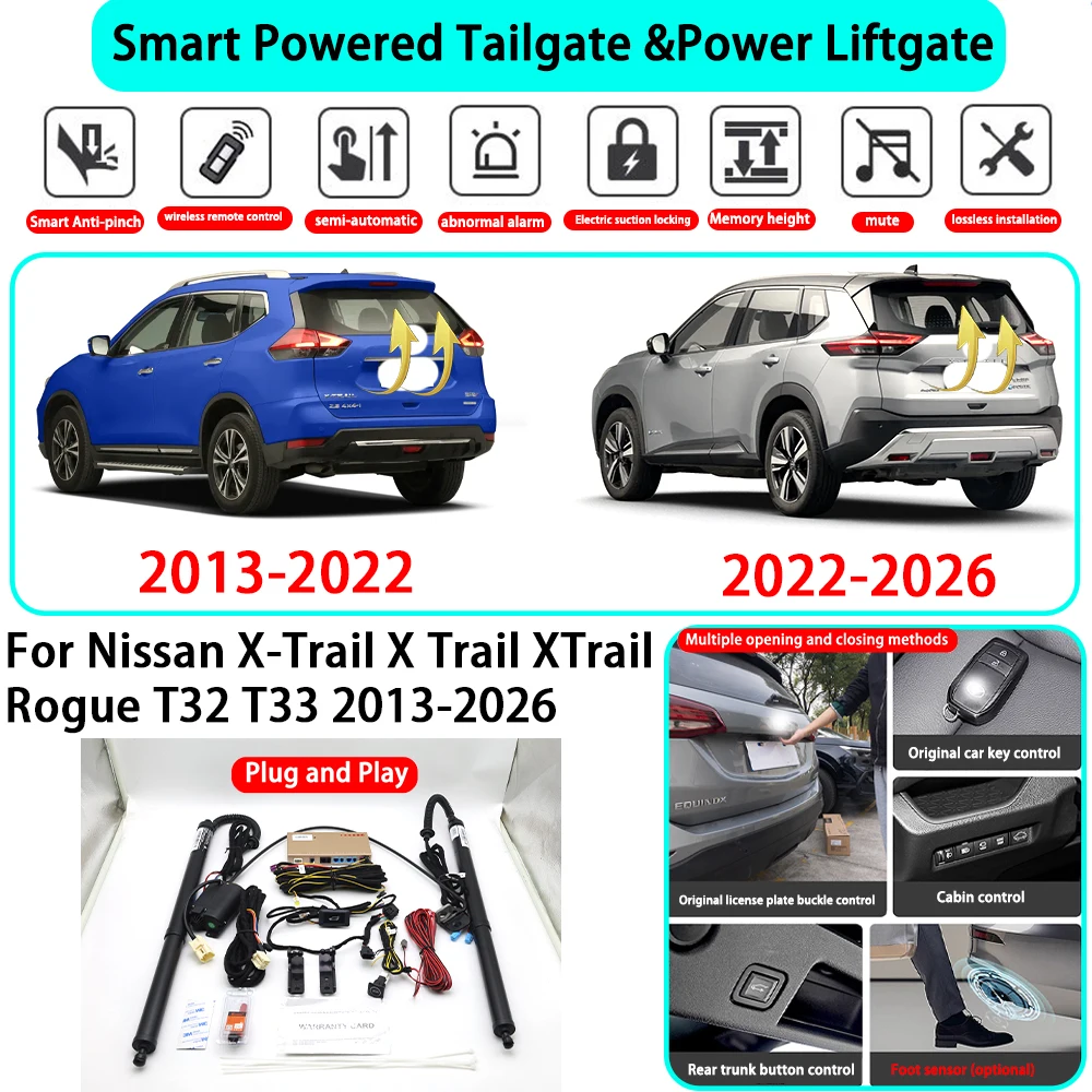 

﻿for Nissan X-Trail X Trail XTrail Rogue T32 T33 2013-2026 Smart Automatic Powered Tailgate Electric Power Tailgate Lift Kit