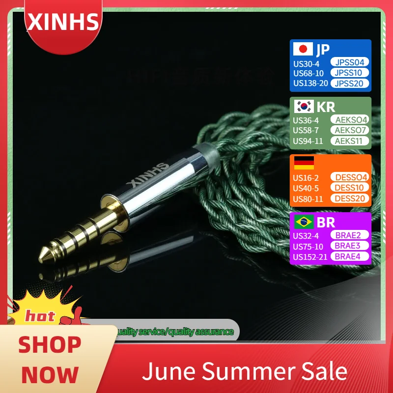 

XINHS Summer Elves 7N однокристальный медный Hi-Fi кабель для наушников, улучшенный кабель для наушников 0,78 мм QDC для M5 движения каучука DZ4 Quintet F1 Pro simgot ew200 tangzu кабель для наушников