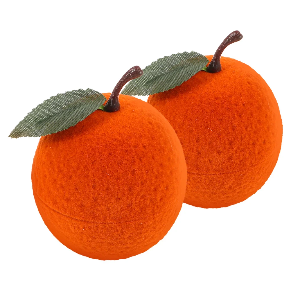 

2 шт. миниатюрная шкатулка для драгоценностей оранжевой формы, уникальный фруктовый дизайн для колец, серег, шпильок, креативный подарок для особых случаев