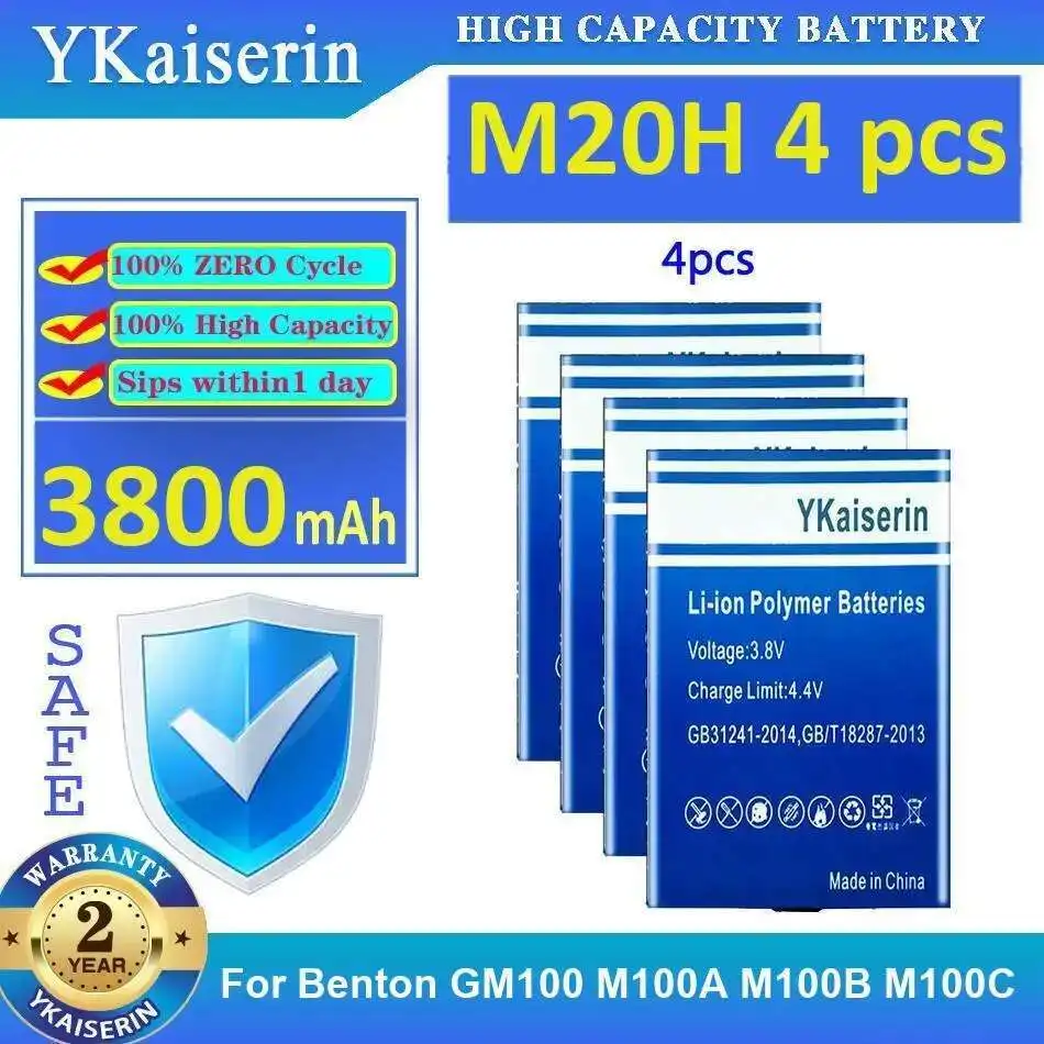 

M20H 4 Pcs For Benton GM100 M100A M100B M100C Good Low-Temperature Performance 3800Mah Industrial Equipment Battery