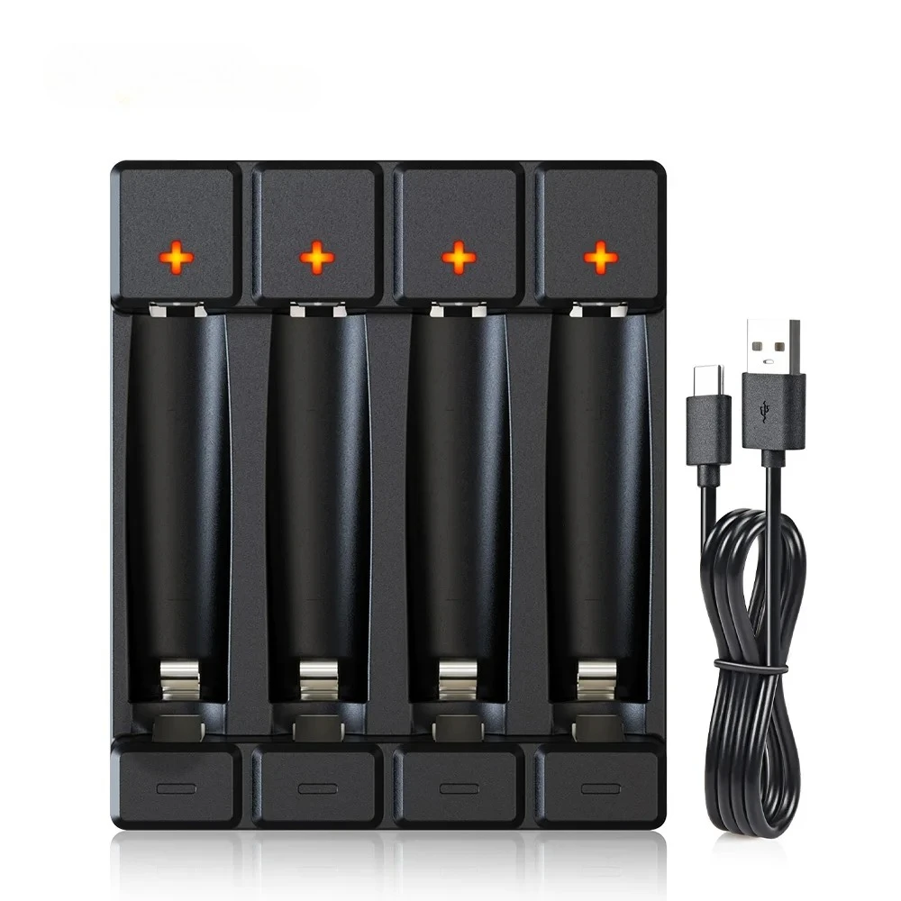 

1.5V Li-ion AA AAA Rechargeable Batteries Charger Smart White 1.5V Li-ion Battery Charger Type-C USB for 2A 3A Charger