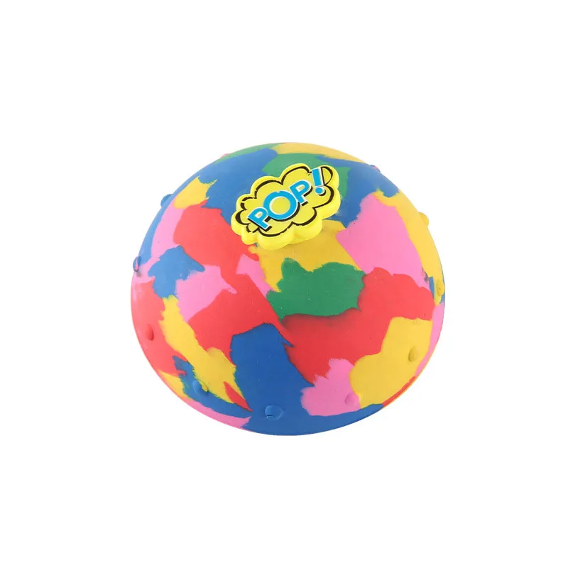 Hip Hop Jump Half Side Bouncing Ball Anti Stress Fidget Toys For Kids Outdoor Fun Camouflage Spinning Bounce Bowl Fingertip Top