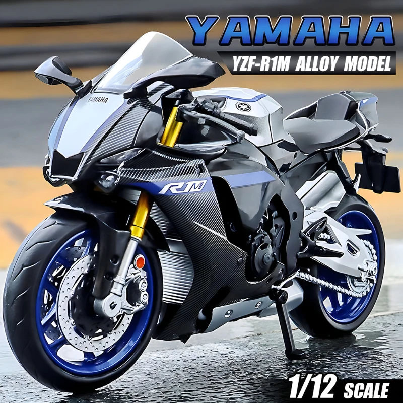 1/12 Scale Yamaha YZF-R1M Motorcycle Model Toy Alloy Diecast Simulation Models Motor Cycle Collection Christmas Boys Toys Gifts