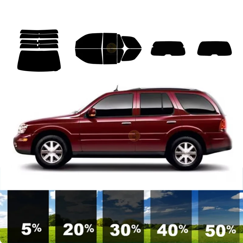 precut Removable Window Tint Film For Car 100% UVR 5%-70%VLT Heat Insulation Carbon ﻿For BUICK RAINIER 4 DR SUV 2004-2007