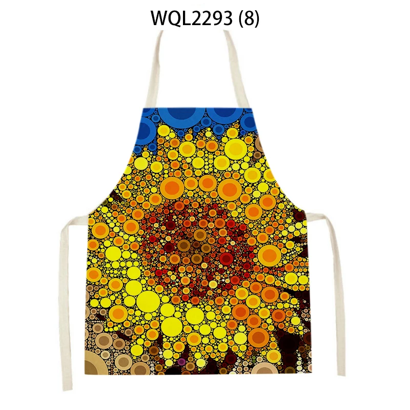 1Pcs Van Gogh Cooking Kitchen Apron for Woman Men Chef Waiter Cafe Shop BBQ Hairdresser Aprons Bibs Kitchen Accessory 38x47cm