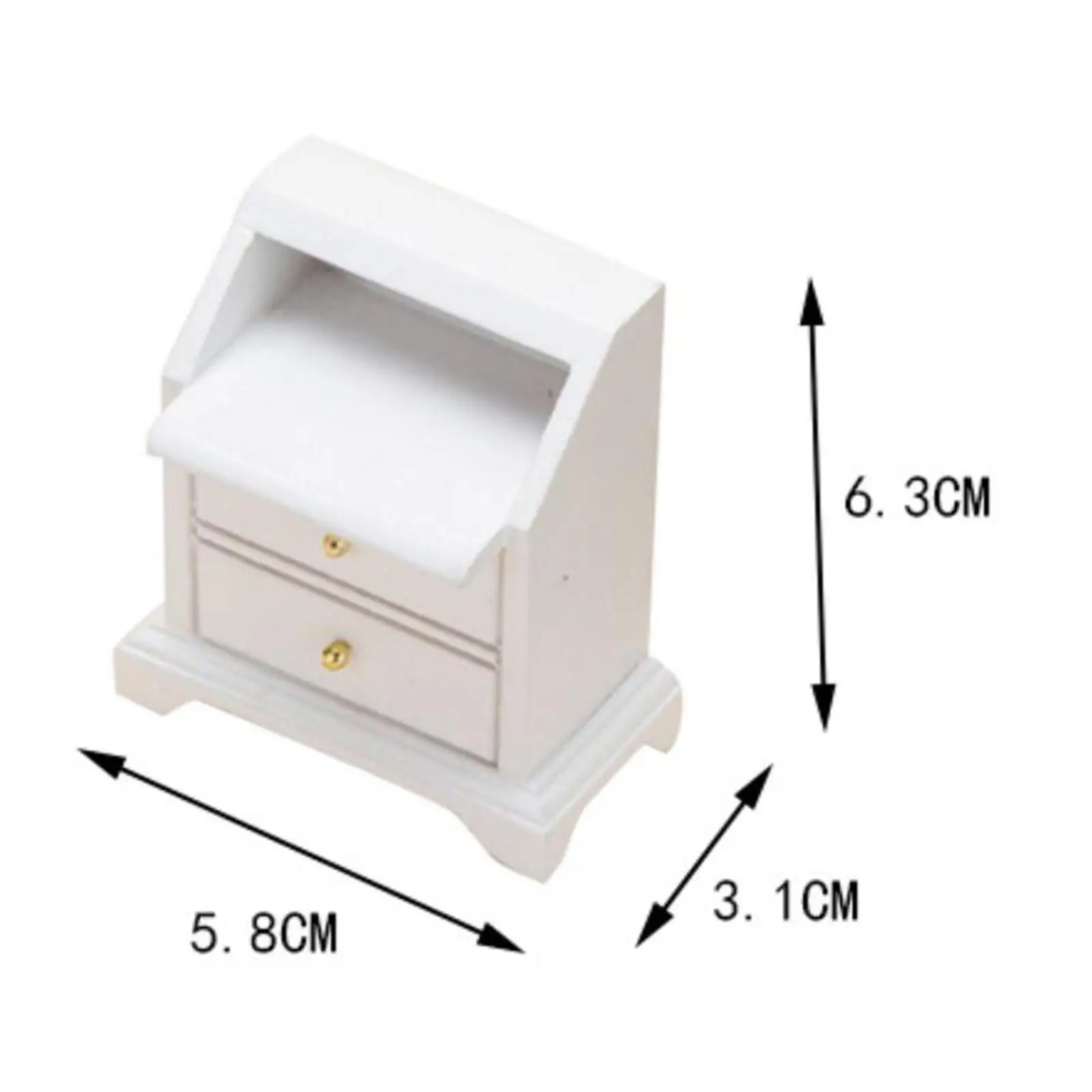 1:12 Dollhouse Night Stand End Side Table Model Wooden Frame Furniture Model Smooth Surface and Polished