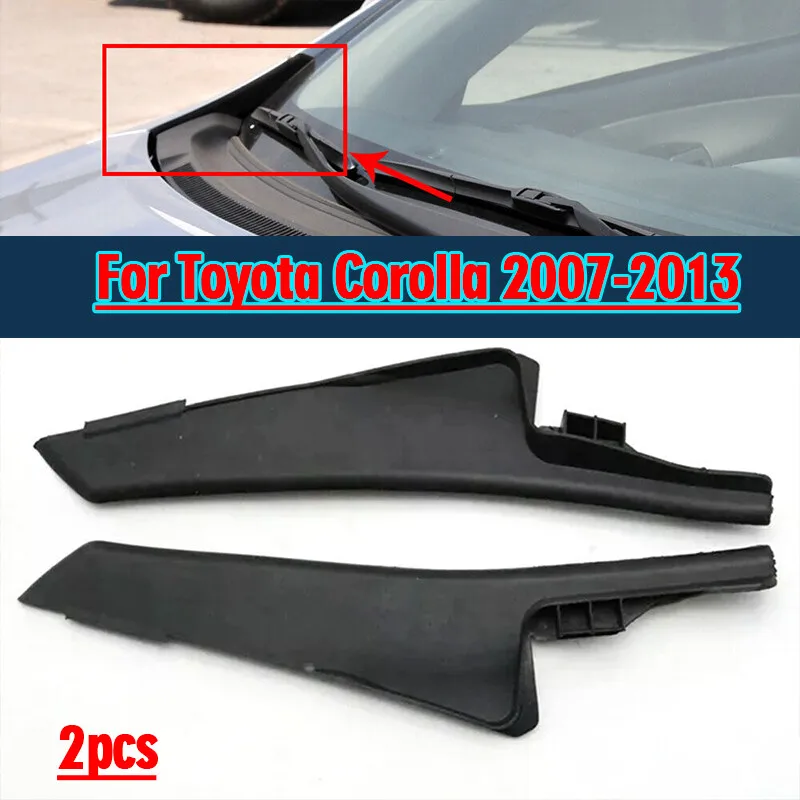 

1 Pair Front Windshield Glue Wiper Side Cowl Cover Trim For Toyota Corolla 07-13