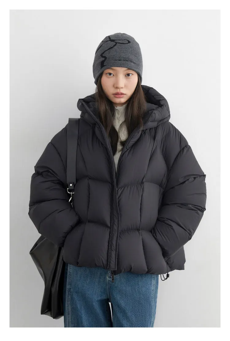 CHIC VEN Fashion Women Down Coats Solid Short Loose Casual Hooded Female Down Jacket 90 White Duck Down Autumn Winter 2025