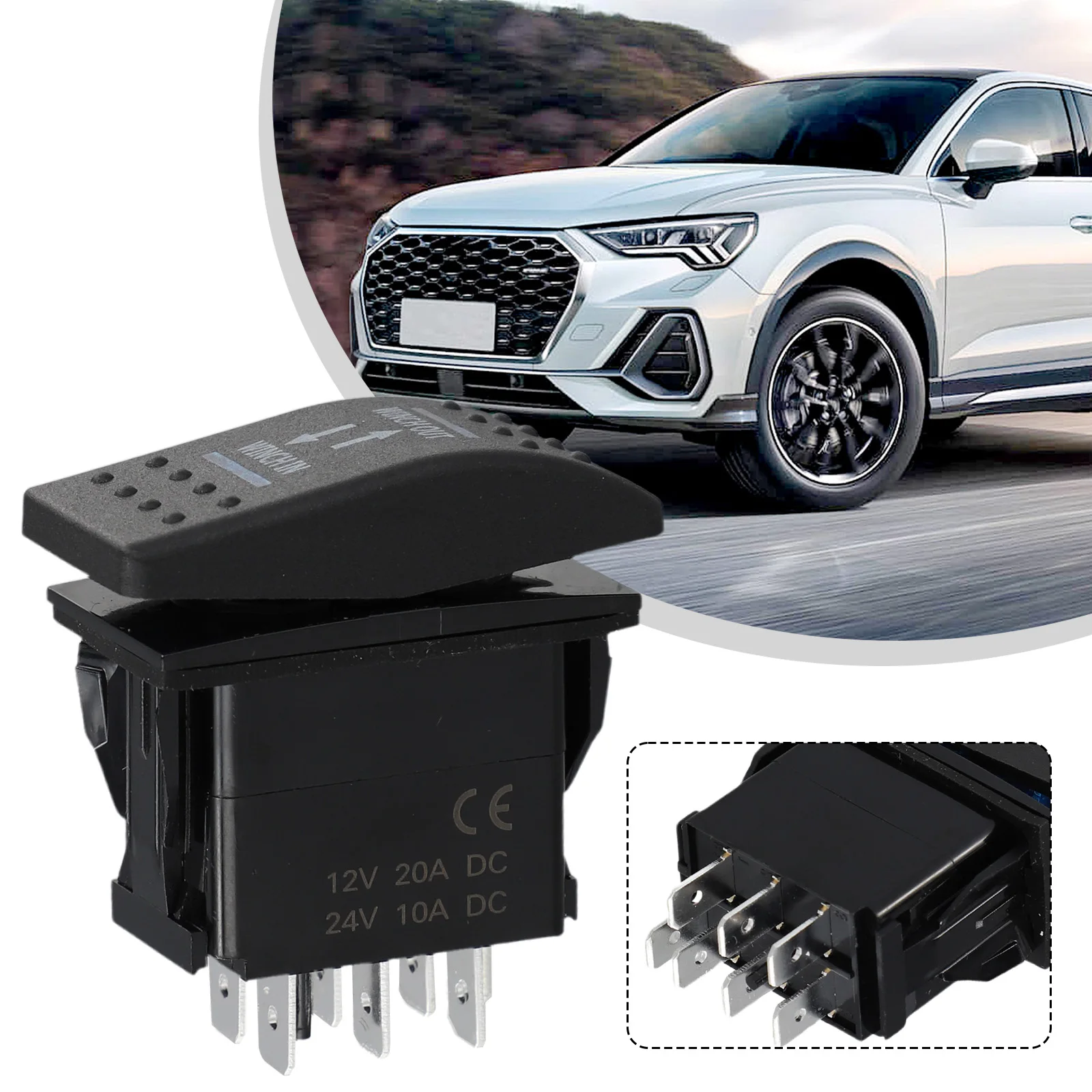 Athletic Style InOut Rocker Toggle Switch (12V/24V) With Bright Blue LEDs to Enhance Your Vehicle's Functionality
