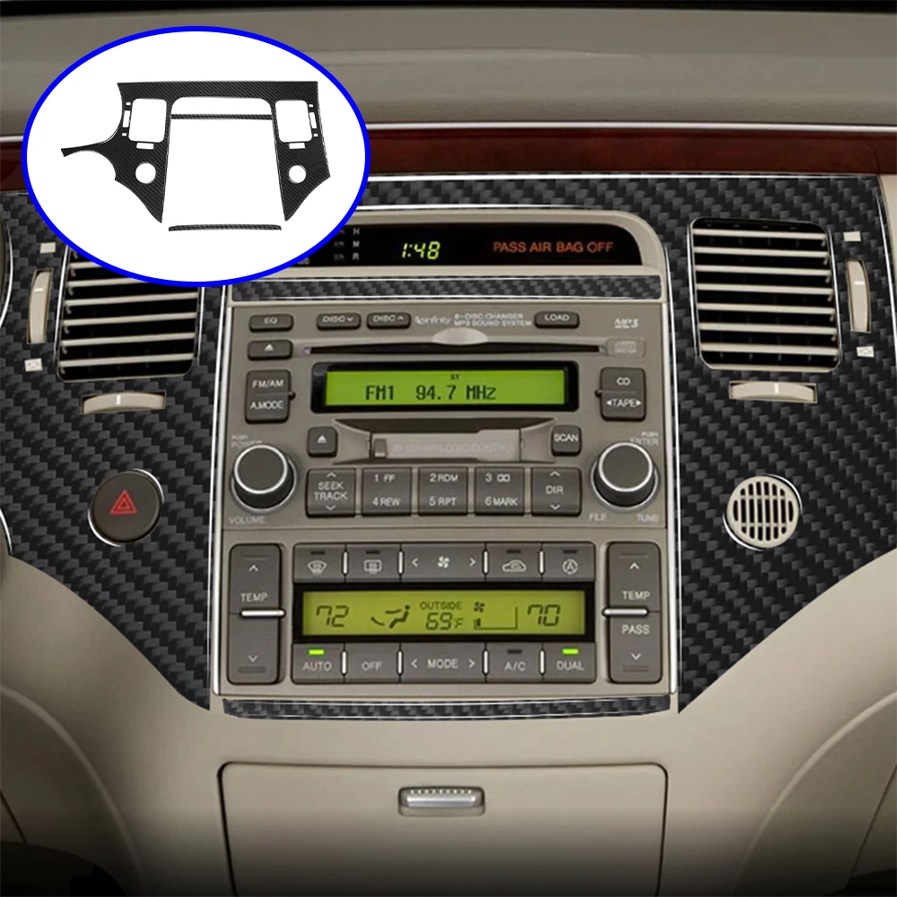 Painel de rádio do console central decorar capa guarnição adesivo para azera 2006 2007 2008 2009 2010 2011 acessórios do carro fibra carbono/abs