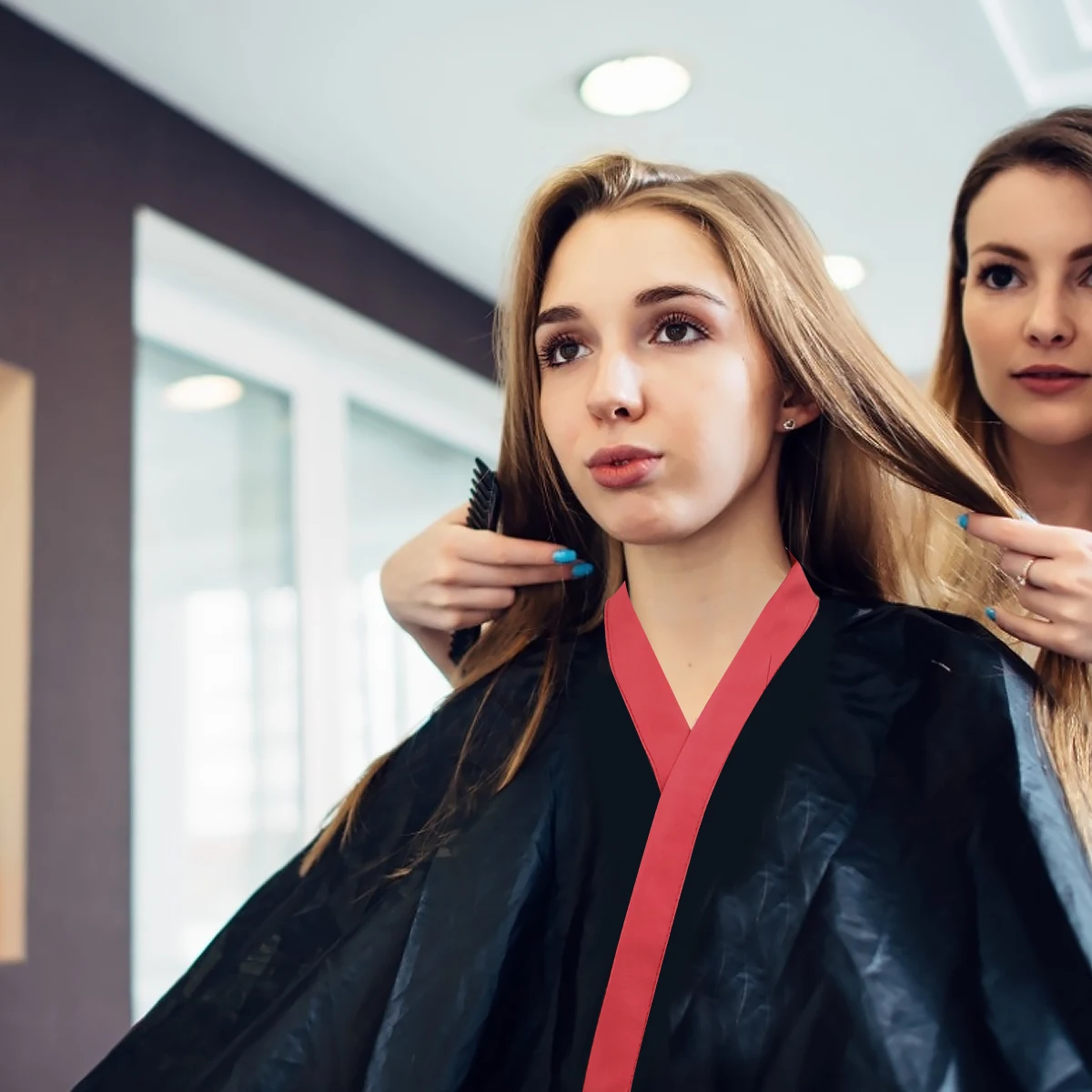 

Waterproof Dye Cape Robe Salon Spa Guest One Size Adjustable Waist Belt Non Stick Hair Quick Dry Sleepwear Design Comfortable