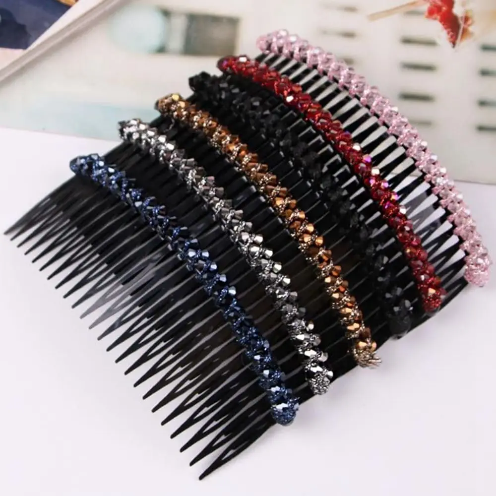 Vintage élastique pour queue de cheval pour filles strass épingles à cheveux cristal pinces à cheveux femmes peigne à cheveux coréen Barrettes fille frange pince