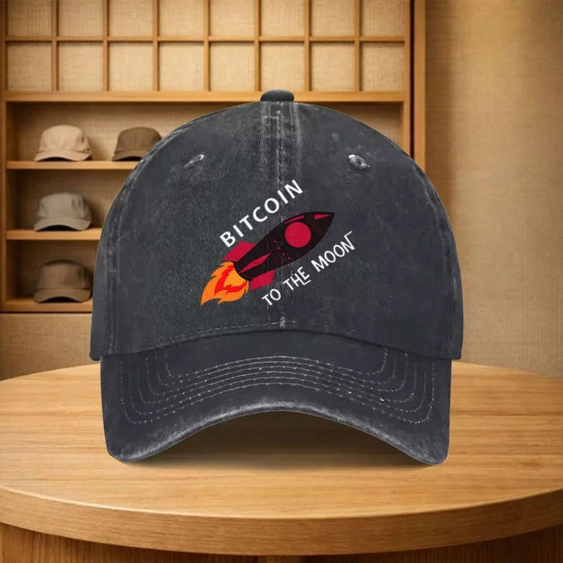 Vintage Bitcoin Rocket Baseball Cap – Unisex Adjustable, Multiple Colors