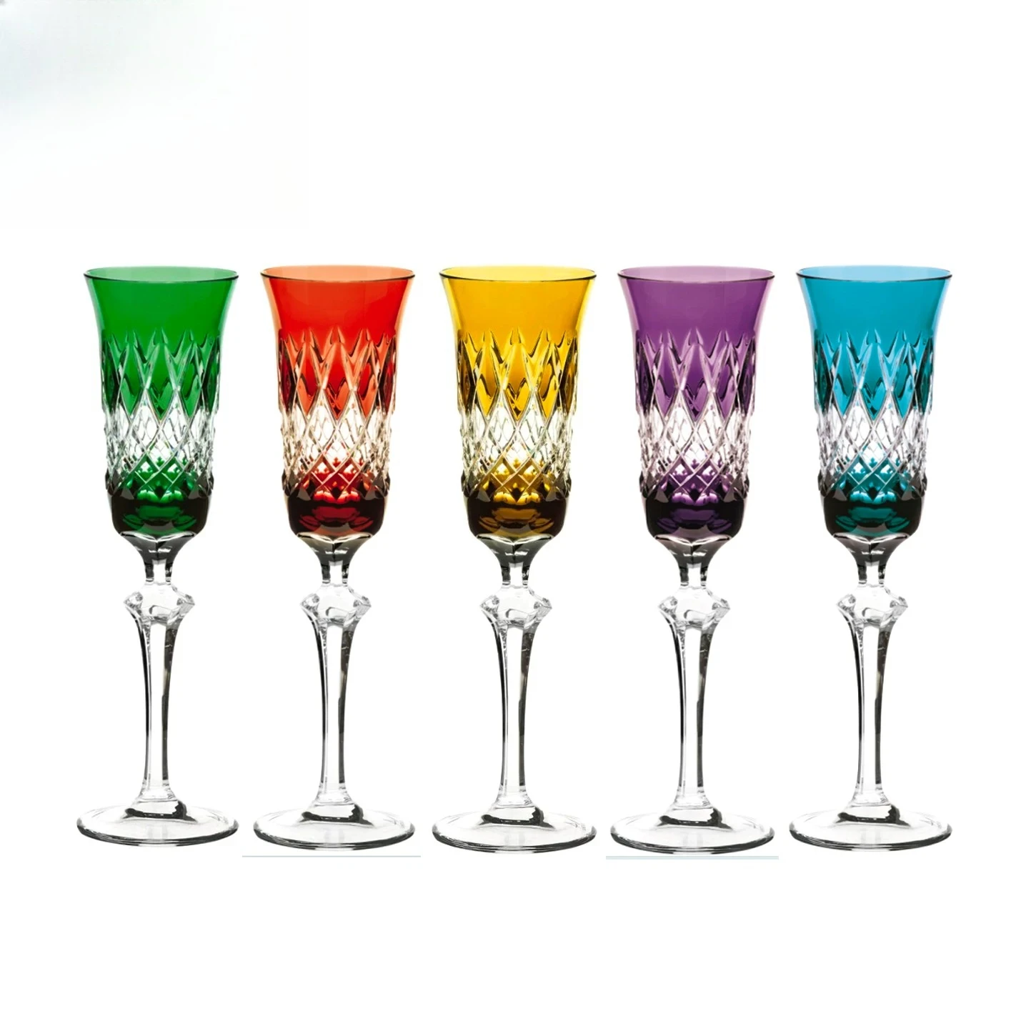 Crystal glass high-value engraving, color matching, light luxury high-foot red wine glass, champagne glass