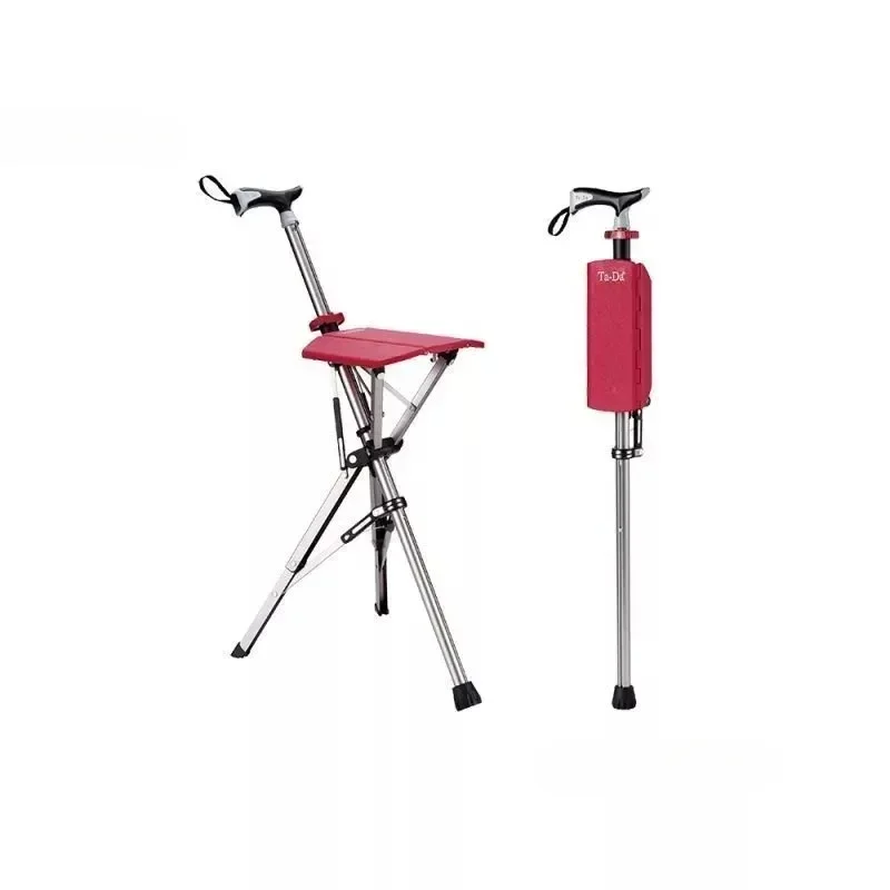 Walking Aid for The Elderly and Disabled Multifunctional Folding Cane Chair Lightweight Elderly Climbing Aid Cane Stool P