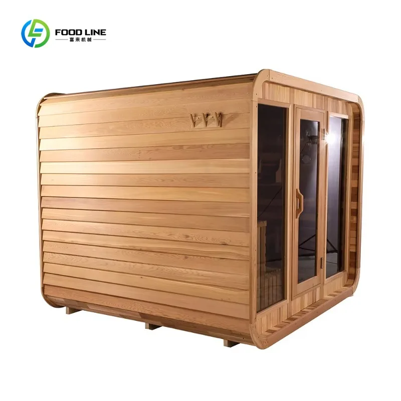 Traditional Steam Cube Outdoor Sauna Best Large Capacity Solid Wood Cedar for Home Garden Relaxation Custom