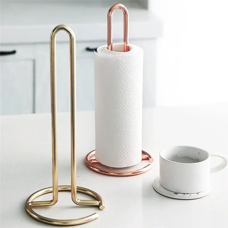 Stainless steel kitchen roll paper towel stand, bathroom tissue stand, dining table vertical napkin rack, kitchen storage line