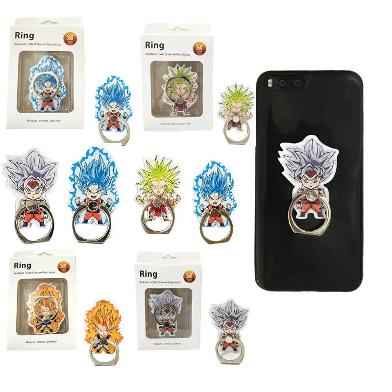 Anillo de teléfono móvil Anime Dragon Ball Super Saiyan Broly Ultra Instinct Goku Vegeta, soporte inteligente de 360 grados, juguete