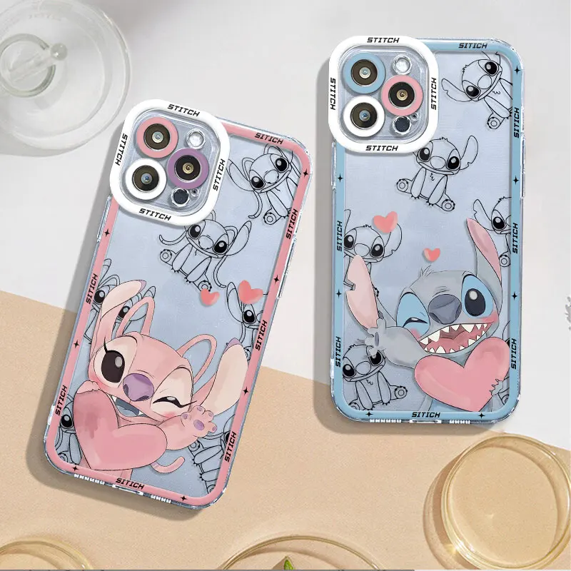 

Disney Stitch Phone Case for Samsung Galaxy S23 Ultra S10 S20FE Note 20 Ultra 10 Plus S21 S22 Plus Funda Clear Silicone Cover